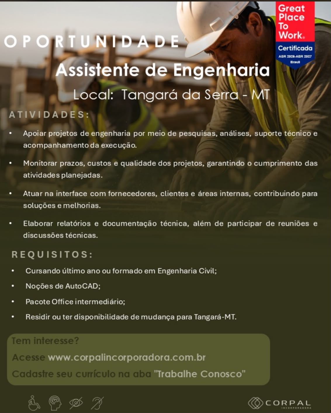 Assistente de Engenharia — Tangará da Serra