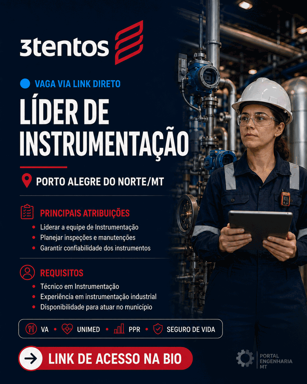 Líder de Instrumentação em Porto Alegre do Norte