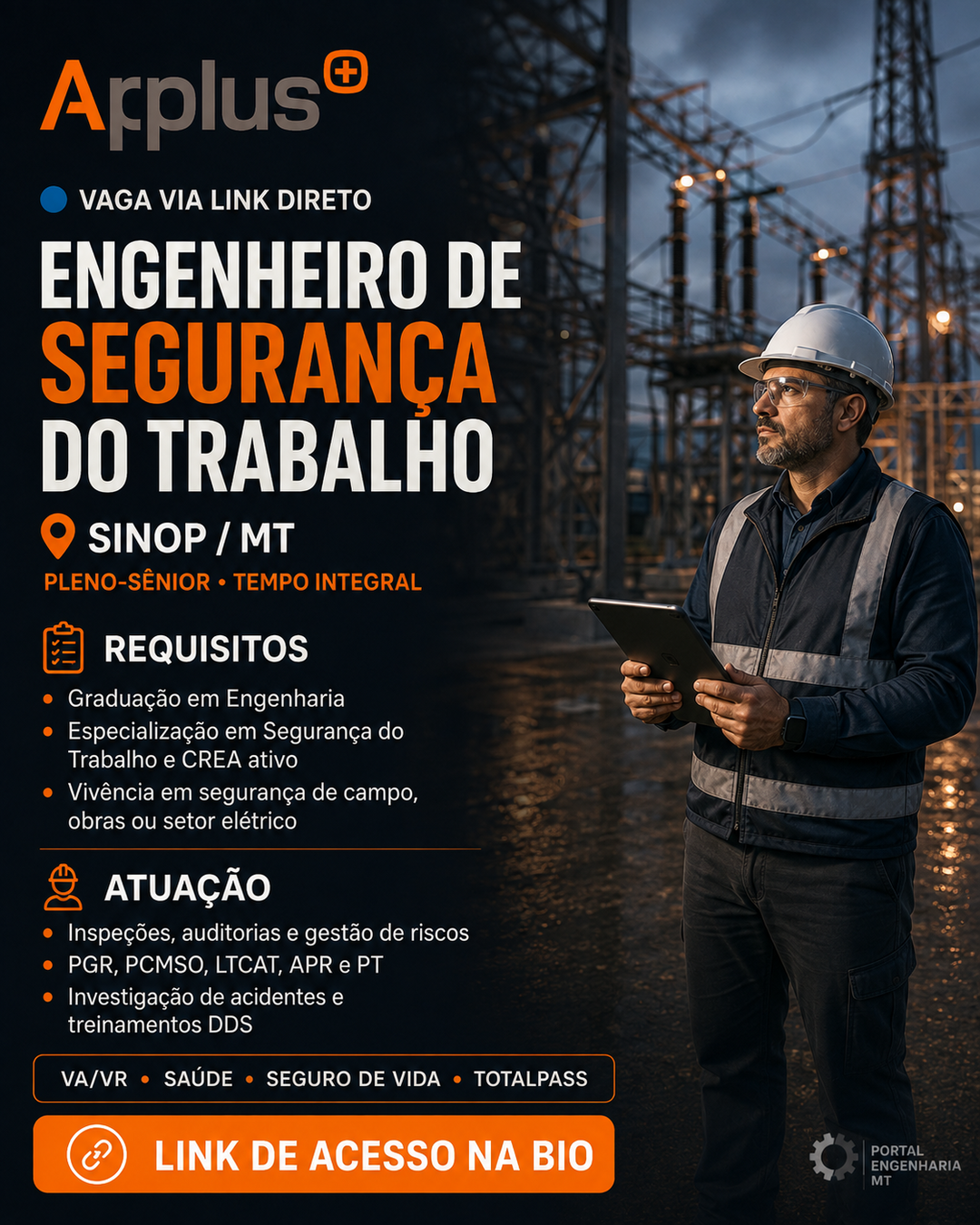Engenheiro de Segurança do Trabalho em Sinop