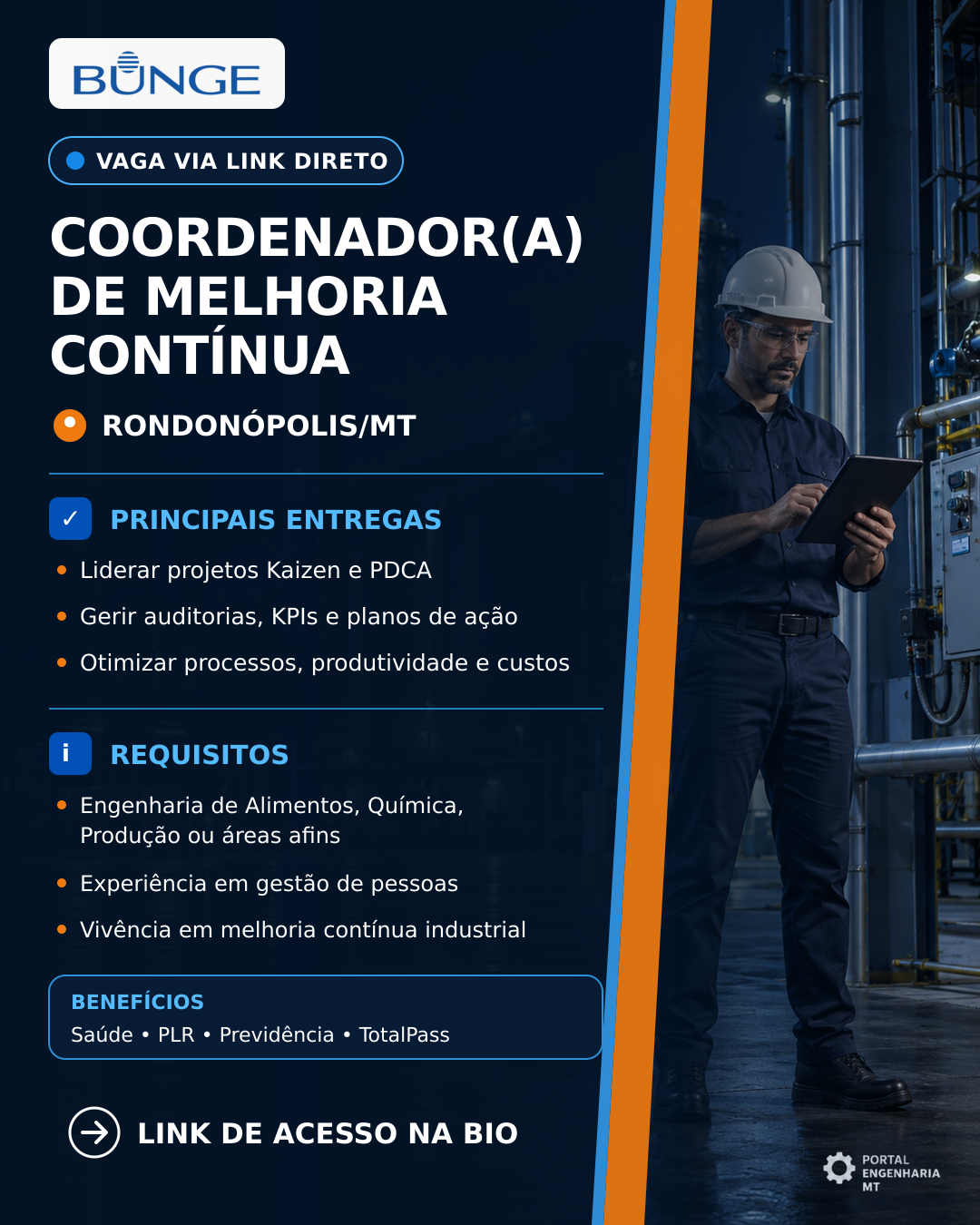 Coordenador(a) de Melhoria Contínua em Rondonópolis